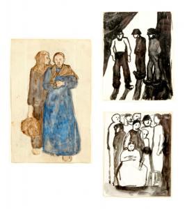LASSEN Käte 1880-1956,3 Bll. figurative Kompositionen,Auktionshaus Citynord DE 2022-09-01