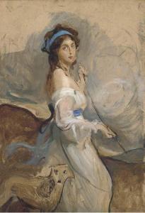 LASZLO DE LOMBOS Philip Alexius 1869-1937,Preparatory sketch of Viscountess Castlereagh,,Christie's 2004-10-14