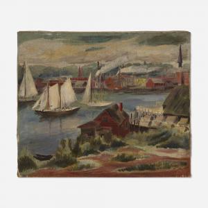 LASZLO George 1891-1965,Port Town,1936,Toomey & Co. Auctioneers US 2023-07-26