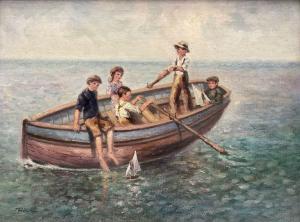 LASZLO RITTER 1937-2003,Five in a Boat,David Duggleby Limited GB 2023-03-17