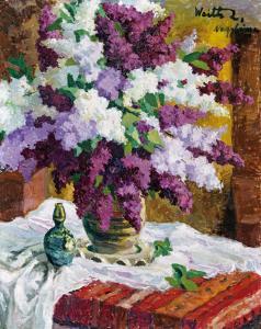 LASZLO Weith 1914-1973,Still life with lilacs,Nagyhazi galeria HU 2018-05-28