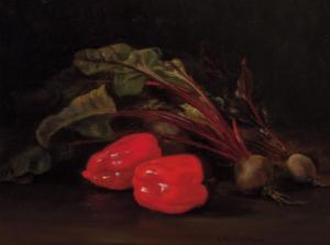 LATHROP IDA PULIS 1859-1937,Still Life with Beets and Red Peppers,Shannon's US 2016-10-27