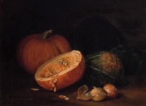 LATHROP IDA PULIS 1859-1937,Still Life with Pumpkins and Onions,Shannon's US 2016-10-27