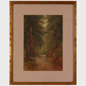 LATIMER Lorenzo Palmer,Wooded Path; and Woodland Landscpae,1903-1904,Stair Galleries 2024-01-23