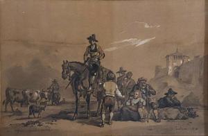 LATOUR Joseph Pierre T 1807-1865,Segovia, vieille Castille,1852,Marambat-Camper FR 2020-11-05