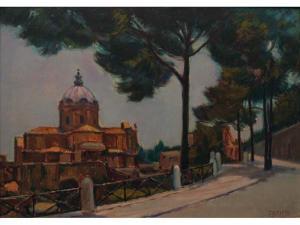 LATTANZIO Filandro 1908-1988,veduta di Roma,Caputmundi Casa d'Aste IT 2013-02-13