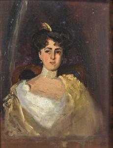 LATTER Ruth Cecil 1869-1949,Portrait of an elegant lady wearing an evening gow,Tennant's 2022-11-11