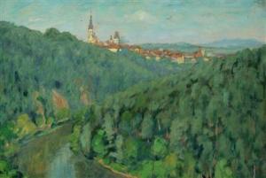 LAUDA Richard 1873-1929,A View of Tábor,1927,Palais Dorotheum AT 2011-05-21