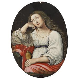 LAUDIN NOËL 1586-1681,L'une de forme ovale bombée figurant Marie-Madeleine,Tajan FR 2017-04-26