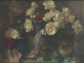 LAUDY Jean 1877-1956,Vase fleuri de roses,Horta BE 2010-10-11