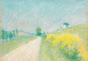 LAUGÉ Achille 1861-1944,Le chemin de village, avec genêts en fleurs,Bonhams GB 2024-04-18
