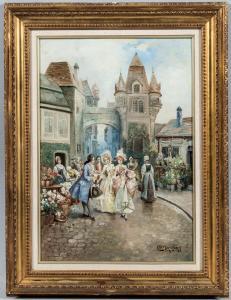 LAUNAY Charles 1800-1900,Vieux Paris, At the Florist,Skinner US 2021-07-15
