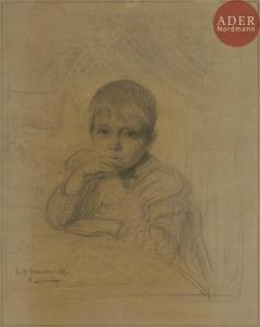 LAUNAY Fabien 1877-1904,Portrait d\’enfant,1890,Ader FR 2018-03-06