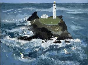 LAUNDER June 1900-1900,Godrevy Lighthouse and Gulls,2012,David Lay GB 2021-07-22