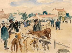 LAUNOIS Jean 1898-1942,Le marché aux bestiaux,Artcurial | Briest - Poulain - F. Tajan FR 2017-04-05