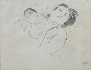 LAUNOIS Jean 1898-1942,Mère endormie et son enfant,Siboni FR 2024-02-04