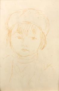 LAUNOIS Jean,Portrait d'enfant au béret,Saint Germain en Laye encheres-F. Laurent 2024-02-07