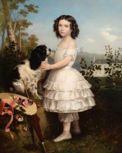 LAURE Jean Francois Hyacinthe Jules,Girl with King Charles spaniel,1832,Dreweatts 2020-11-24