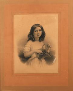 laure Jules 1806-1861,Fillette au panier de cerises,Chayette et Cheval FR 2022-05-04