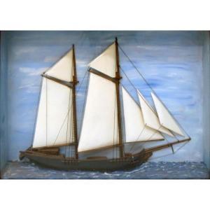 LAUREN Ralph 1900-2000,Sailing Ship Model in Shadowbox,Kodner Galleries US 2017-02-08
