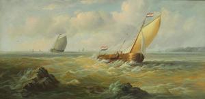 LAURENCE J,boats on rough seas,20th Century,Wright Marshall GB 2017-11-07