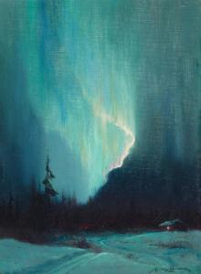 LAURENCE Sydney Mortimer 1865-1940,Northern Lights, Juneau, Alaska,1920,Bonhams GB 2023-11-07