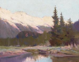 LAURENCE Sydney Mortimer 1865-1940,Skiff in an Alaskan Landscape,1920,Bonhams GB 2024-04-23