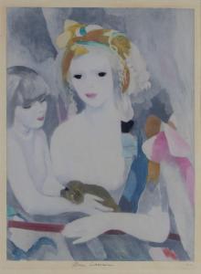 LAURENCIN Marie 1883-1956,DEUX JEUNES FEMMES AU PETIT CHIEN (Women with Chi,Clark Cierlak Fine Arts 2024-03-20