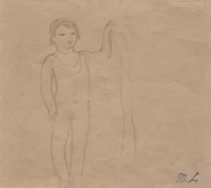 LAURENCIN Marie 1883-1956,ENFANT AU JARDIN,Holz-Artles FR 2014-07-12