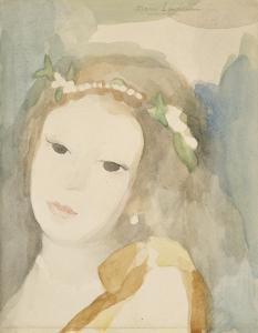 LAURENCIN Marie 1883-1956,Jeune Fille à la couronne de perles et de fleurs,Christie's GB 2024-04-10