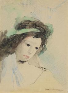 LAURENCIN Marie 1883-1956,Jeune fille au bandeau vert,Tajan FR 2011-03-31