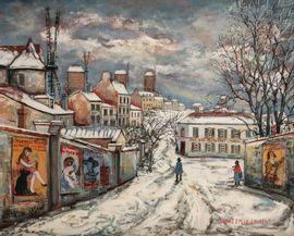 LAURENT Bruno Emile 1928,Moulins de Montmartre 1900 sous la neige,Deburaux et Associes FR 2021-11-30