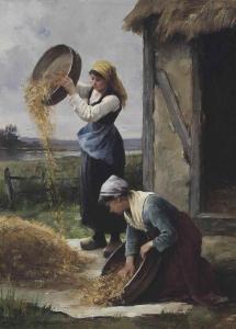 LAURENT DESROUSSEAUX Henri 1862-1906,The gleaners,Christie's GB 2015-09-10