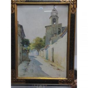 LAURENT F 1859-1909,Rue de village en Provence,Herbette FR 2019-10-05