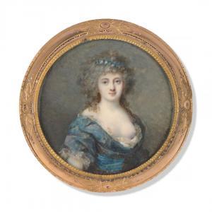 LAURENT Jean Antoine 1763-1832,Portrait de jeune femme,1789,Artcurial | Briest - Poulain - F. Tajan 2024-03-21