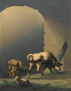 LAURENTY Remacle Joseph 1766-1834,Taureau, vache, mouton,EVE FR 2009-06-24