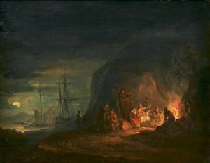 LAUREUS Alexander 1783-1823,By the campfire.,Uppsala Auction SE 2023-12-12