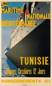 LAURO Maurice 1878,STÉ MARITIME NATIONALE MÉDITERRANÉE , TUNISIE,c.1930,Swann Galleries 2015-11-19