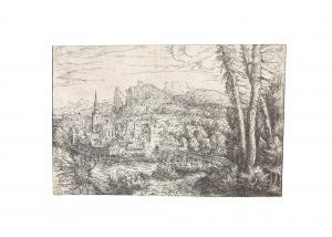 LAUTENSACK Hans Sebald 1524-1563,View of a town at a river,1553,Palais Dorotheum AT 2022-09-28