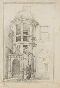 LAUTER Wilhelm Hermann A 1847-1917,A Stairway in Haus Lympurg in Frankfurt,1877,Lempertz 2016-05-21
