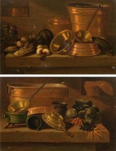 LAUTTER E.K,Still life with copper dish and vegetables (counte,im Kinsky Auktionshaus 2020-12-15