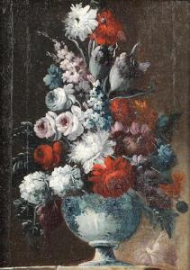 LAVAGNA Giuseppe 1684-1724,Roses, poppies and other flowers in a porcelain va,Bonhams GB 2020-10-21