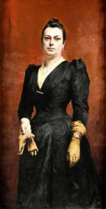 LAVALLEY Alexandre Claude L 1862-1923,Élégante en robe noire,1890,Rossini FR 2023-12-07