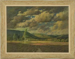 LAVALLEY William 1862-1943,A Windy Day (New England)",Eldred's US 2010-08-04