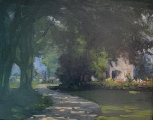 LAVERY John 1856-1941,A sun dappled tree-lined path Bears signature,Tennant's GB 2019-09-14