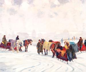 LAWLEY John Douglas 1906-1971,CABBIES ON STOP OF MOUNT ROYAL,Ritchie's CA 2007-11-19