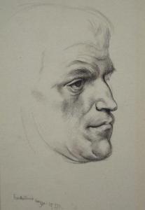 LAWRENCE Alfred Kingsley 1893-1978,Study of a man's head in profile,Dickins GB 2009-06-13