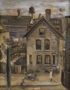 LAWRENCE ARTHUR JONES 1910-1996,Chicago Slum.,1938,Swann Galleries US 2012-10-18