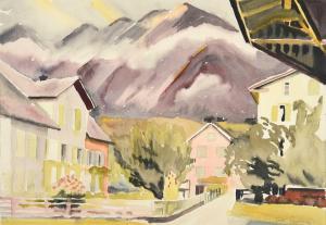 LAWRENCE Edith Mary 1890-1973,An Alpine town (2 works),Tennant's GB 2022-10-15