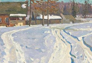 LAWRINJENKO Ruslan 1928,A village in the snow,Stahl DE 2007-06-16